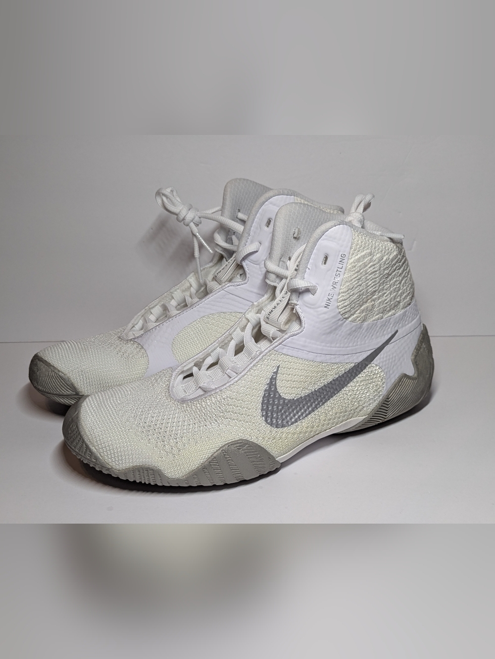 Nike Tawa Flyknit Wrestling Shoes White Silver CI2952-100 Men’s Sizes